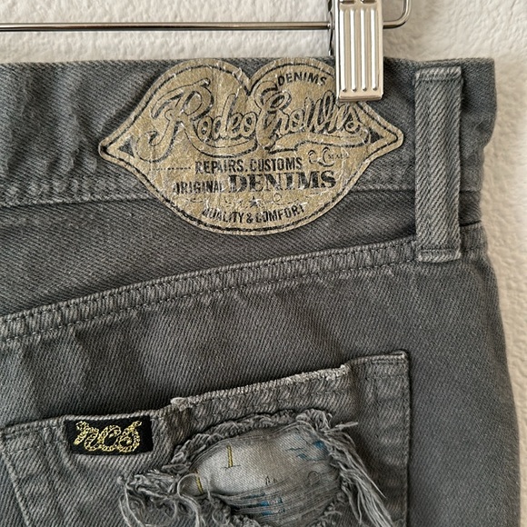 Rodeo crowns mid rise distressed denim shorts size 2 jeans moussy grunge - Picture 5 of 6